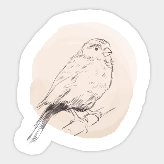 Hand drawn illustration of canary bird Sticker by Lshvsk
